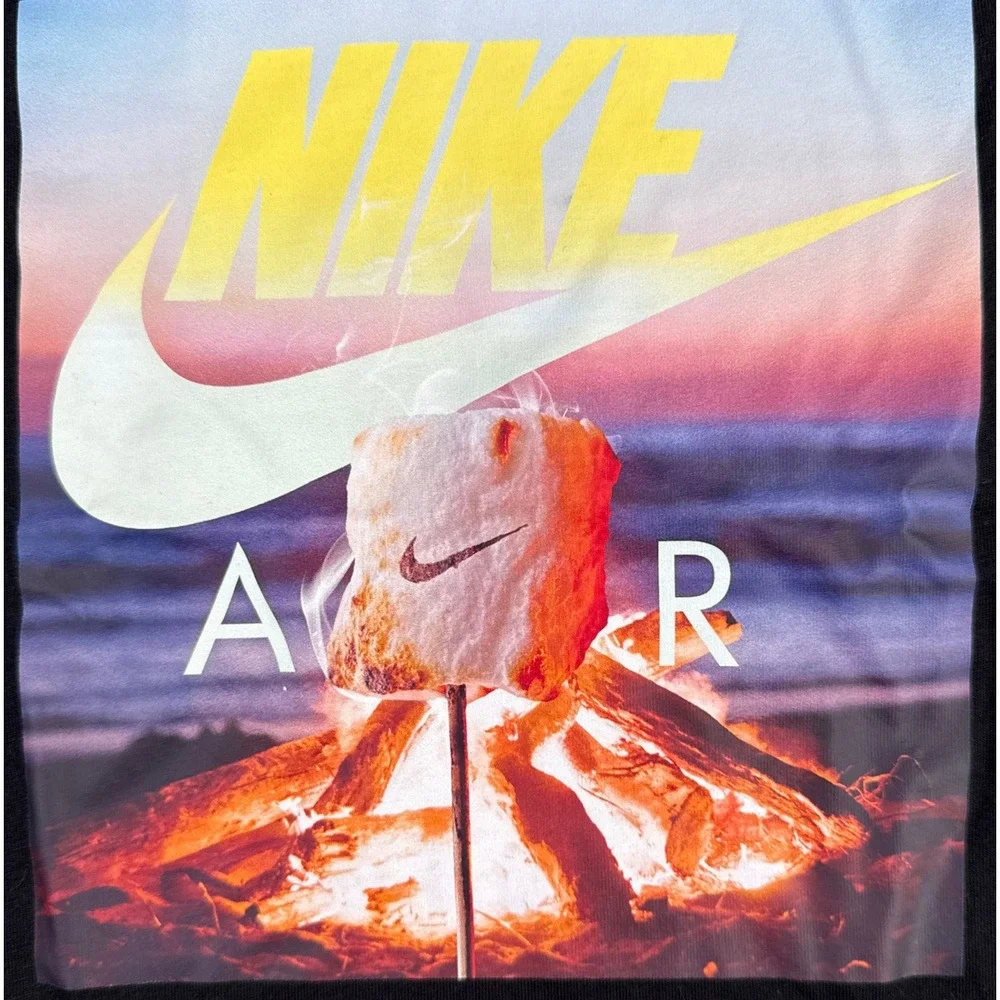 Nike Air Boys 3T Black Campfire Marshmallow Graphic T-Shirt NWT